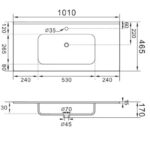 Oval Room Blue badkamermeubel in klassieke stijl met een keramische wastafel en twee ruime lades 100 cm.