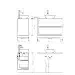 Dit Badkamermeubel uit de New Country serie heeft een vlak front, de onderkast is van massief eiken in de kleur Naturel Eiken in de afmetingen 100x66x45. Het Badkamermeubel bestaat uit de onderkast met 2 lade(s). Op het Badkamermeubel is een Graniet