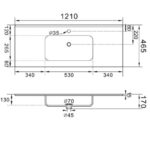 Oval Room Blue badkamermeubel in klassieke stijl met een keramische wastafel en twee ruime lades 120 cm.