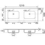 Oval Room Blue badkamermeubel in klassieke stijl met een keramische dubbele wastafel en twee ruime lades 120 cm.