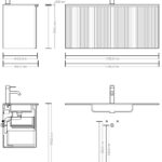 donker Eiken Badkamermeubel met extra binnenlade en enkele Solid Surface Wastafel 120 cm