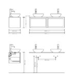 Dit Badkamermeubel uit de New Country serie heeft een vlak front, de onderkast is van massief eiken in de kleur Naturel Eiken in de afmetingen 140x40x45. Het Badkamermeubel bestaat uit de onderkast met 2 lades. De spiegel en kraan zijn niet inbegrepe