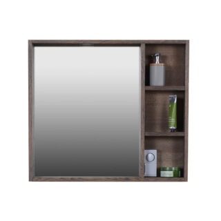 New Country Spiegel met regaal Donker Eiken 80x70x12
