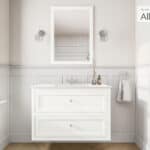 All White klassiek badkamermeubel 100 cm met keramische wastafel en twee ruime softclose lades