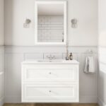 All White klassiek badkamermeubel 100 cm met keramische wastafel en twee ruime softclose lades