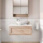 Setting Plaster klassiek badkamermeubel 100 cm met keramisch wastafelblad en opbouw waskom