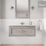 Manor House Grey klassiek badkamermeubel 100 cm met keramische wastafel in landelijke stijl