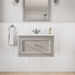 Landelijk klassiek badmeubel 70 cm in Manor House Grey met keramische wastafel