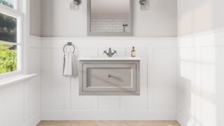 Landelijk klassiek badmeubel 70 cm in Manor House Grey met keramische wastafel