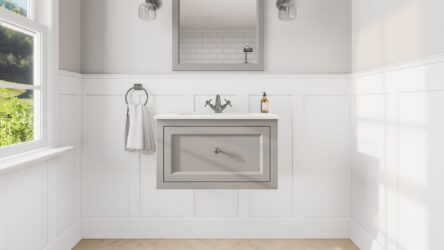 Landelijk klassiek badmeubel 70 cm in Manor House Grey met keramische wastafel