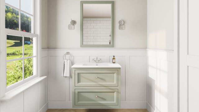 Mizzle klassiek badkamermeubel 80 cm met keramische wastafel en twee softclose lades