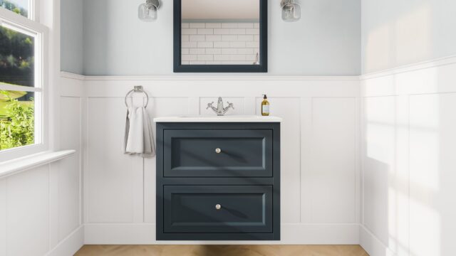 Hague Blue klassiek badkamermeubel 70 cm met keramische wastafel en twee softclose lades