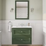 Klassiek wastafelmeubel 80 cm gespoten in Beverly met keramische wastafel en twee softclose lades