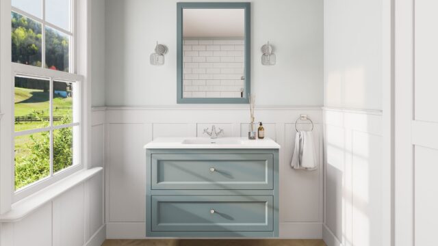 Oval Room Blue klassiek badkamermeubel 100 cm met keramische wastafel en twee softclose lades