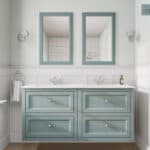 Oval Room Blue klassiek badkamermeubel 140 cm met keramische wastafel en vier softclose lades