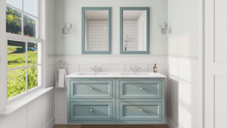 Oval Room Blue klassiek badkamermeubel 140 cm met keramische wastafel en vier softclose lades
