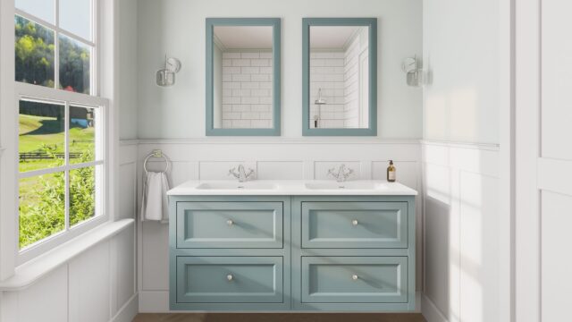 Oval Room Blue klassiek badkamermeubel 140 cm met keramische wastafel en vier softclose lades