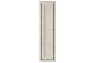 Compacte Badkamerkast met twee schappen voorzien van een landelijk front in Ammonite 120 cm.