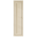 Compacte Badkamerkast met twee schappen voorzien van een landelijk front in Off-White 120 cm.