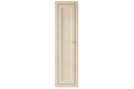Compacte Badkamerkast met twee schappen voorzien van een landelijk front in Off-White 120 cm.