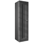 Compacte Badkamerkast met twee schappen voorzien van een landelijk front in Off-Black 120 cm.