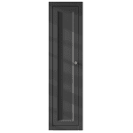 Compacte Badkamerkast met twee schappen voorzien van een landelijk front in Off-Black 120 cm.