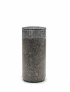 Natuursteen wastafel beige Van Heck Zwart Rond 40