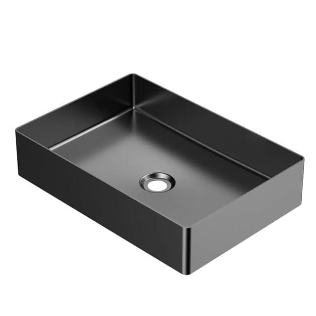 Waskom RVS Riva Bella Black Gun Metal Rechthoek 55