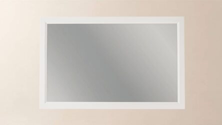 Massief houten badkamerspiegel,117x74 in All White