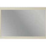 Massief houten badkamerspiegel,117x74 in Off-White
