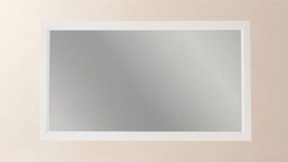 Massief houten badkamerspiegel,130x74 in All White