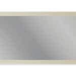 Massief houten badkamerspiegel,130x74 in Off-White