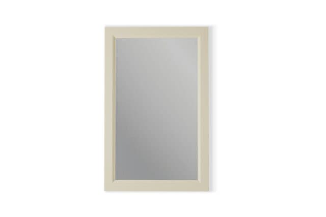 Massief houten badkamerspiegel, 52x82 in Off-White