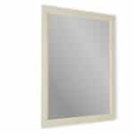 Massief houten badkamerspiegel,67x82 in Off-White