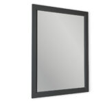 Massief houten badkamerspiegel,67x82 in Off-Black