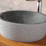 Waskom Natuursteen Van Heck Zwart Rond 40,5 x13
