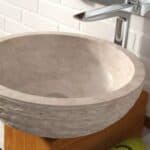 Waskom Natuursteen Van Heck Beige Rond 45