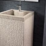Wastafel Natuursteen Van Heck Beige Vierkant