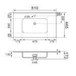 Oval Room Blue badkamermeubel in klassieke stijl met een keramische wastafel en twee ruime lades 80 cm.