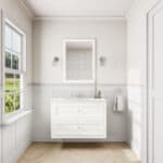 All White klassiek badkamermeubel 100 cm met keramische wastafel en twee ruime softclose lades