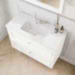 All White klassiek badkamermeubel 100 cm met keramische wastafel en twee ruime softclose lades