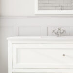 Landelijk klassiek badmeubel 120 cm in All White met keramische wastafel en twee softclose lades