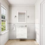 All White klassiek badkamermeubel 70 cm met keramische wastafel en twee softclose lades