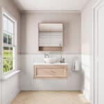 Setting Plaster klassiek badkamermeubel 100 cm met keramisch wastafelblad en opbouw waskom