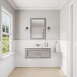 Manor House Grey klassiek badkamermeubel 100 cm met keramische wastafel in landelijke stijl