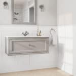 Manor House Grey klassiek badkamermeubel 100 cm met keramische wastafel in landelijke stijl