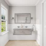 Engels klassiek badkamermeubel 120 cm in Manor House Grey met keramische wastafel, dubbele wastafel