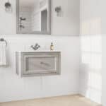 Landelijk klassiek badmeubel 70 cm in Manor House Grey met keramische wastafel