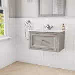 Landelijk klassiek badmeubel 70 cm in Manor House Grey met keramische wastafel