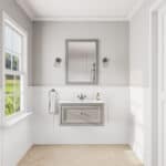Klassiek wastafelmeubel 80 cm gespoten in Manor House Grey met keramische wastafel